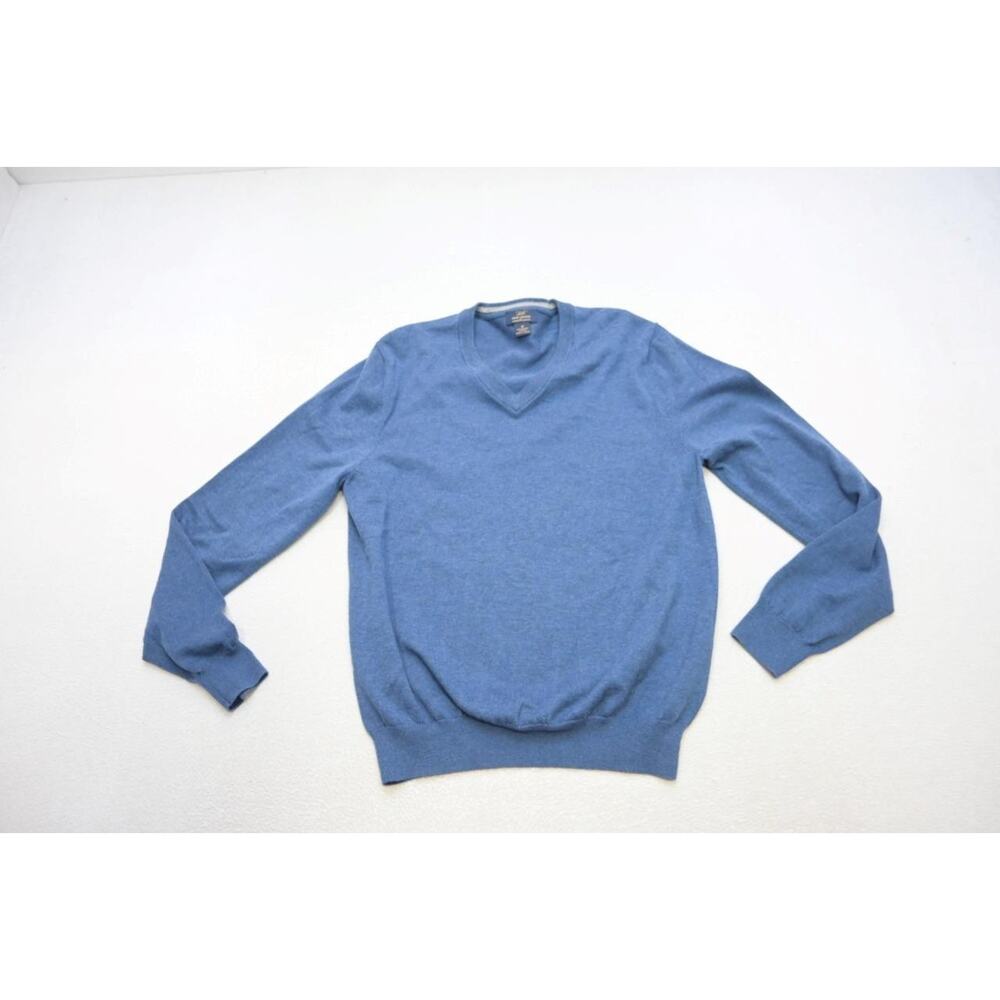 Brooks Brothers 346 Supima V Neck Sweater Blue Casual‎ Luxury Mens Medium - Picture 5 of 8